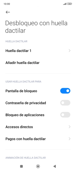 Pulsa  el indicador junto a los ajustes deseados para activarlos o desactivarlos.