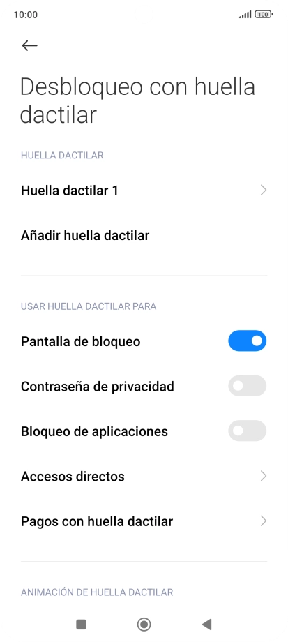 Pulsa  el indicador junto a los ajustes deseados para activarlos o desactivarlos.