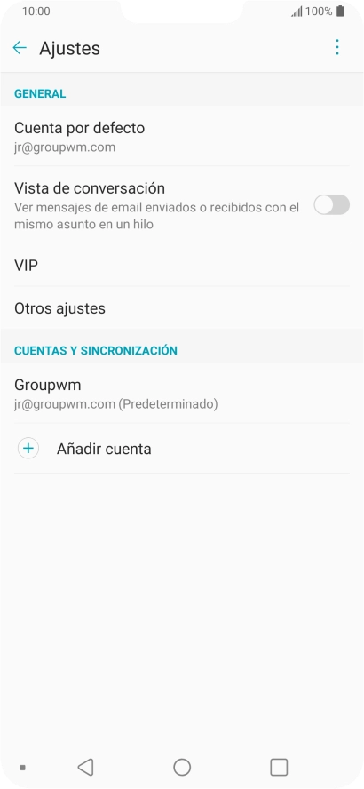 Pulsa la cuenta de correo electrónico deseada.