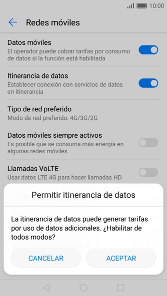 Si activas la función, pulsa ACEPTAR.