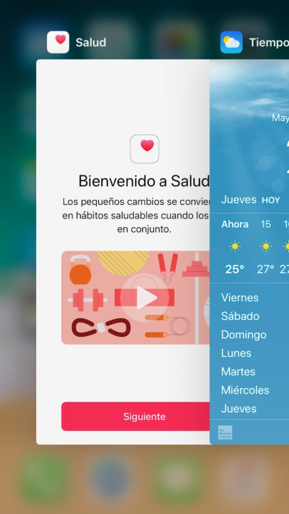 Arrastra la aplicación deseada hacia arriba para cerrarla.