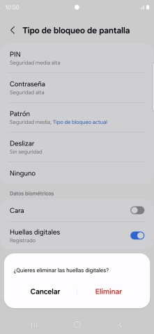 Pulsa Eliminar.
