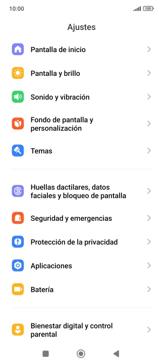 Pulsa Huellas dactilares, datos faciales y bloqueo de pantalla.