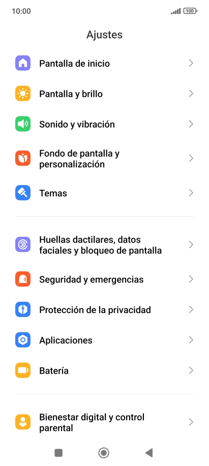 Pulsa Huellas dactilares, datos faciales y bloqueo de pantalla.