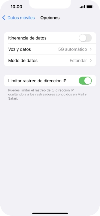 Pulsa Modo de datos.