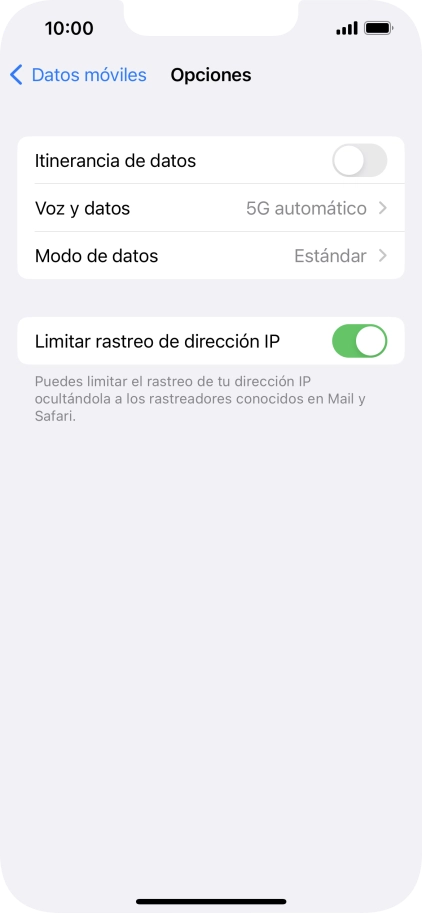 Pulsa Modo de datos.