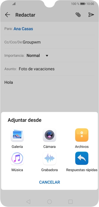 Pulsa Archivos y desplázate a la carpeta deseada.