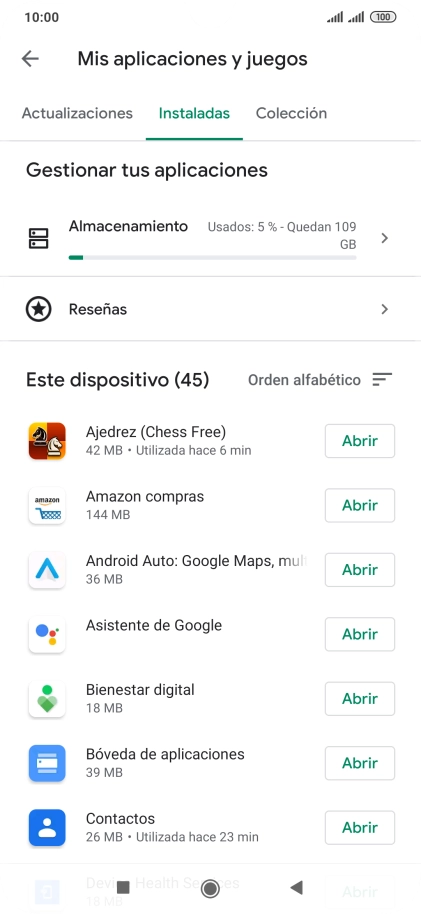 Pulsa la app deseada.