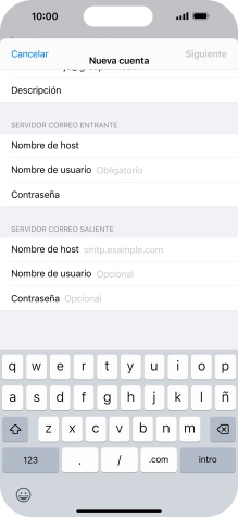 Pulsa Nombre de usuario e introduce el nombre de usuario de tu cuenta de correo electrónico.