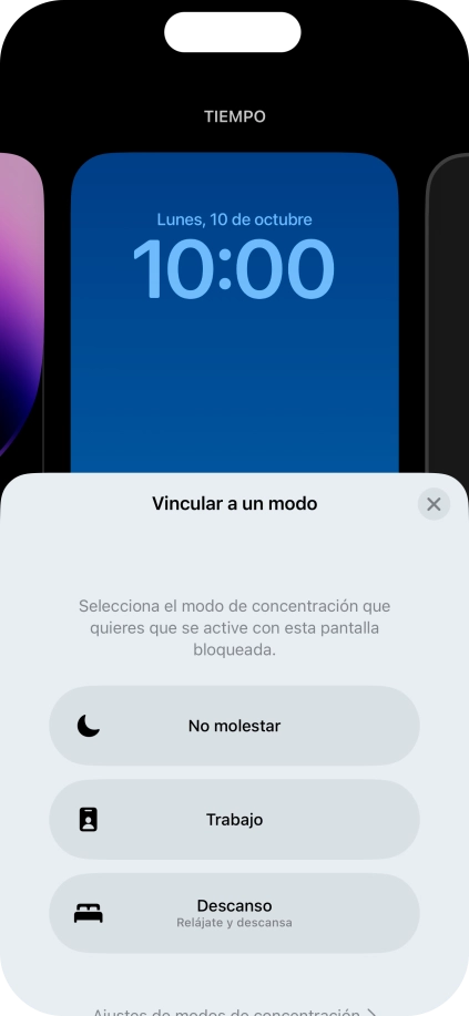 Pulsa un modo de concentración.