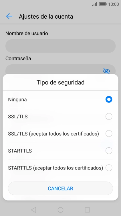 Pulsa Ninguna para desactivar la función.