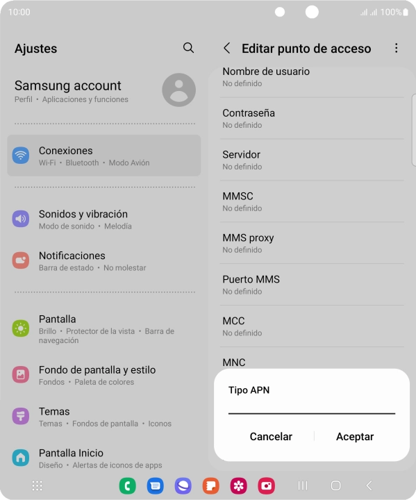 Introduce default y pulsa Aceptar.