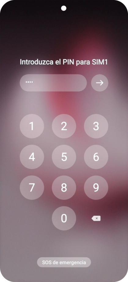 Si lo solicita el teléfono, introduce el código PIN y pulsa la flecha hacia la derecha.