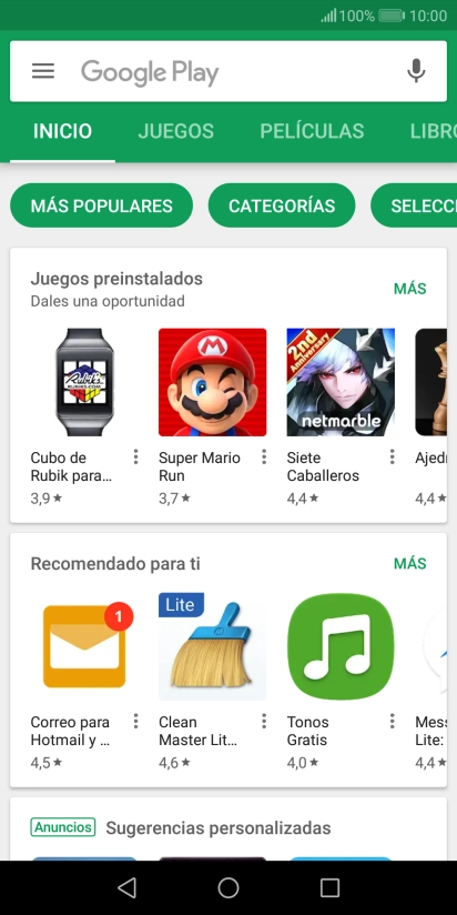 Desliza el dedo hacia la derecha desde la parte izquierda de la pantalla.
