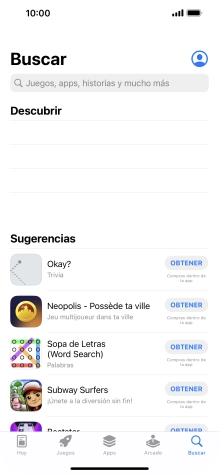 Pulsa en el campo de búsqueda e introduce el nombre o el tema de la app deseada.