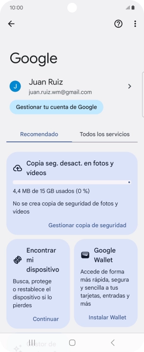 Pulsa Encontrar mi dispositivo.
