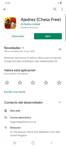 Pulsa Desinstalar.