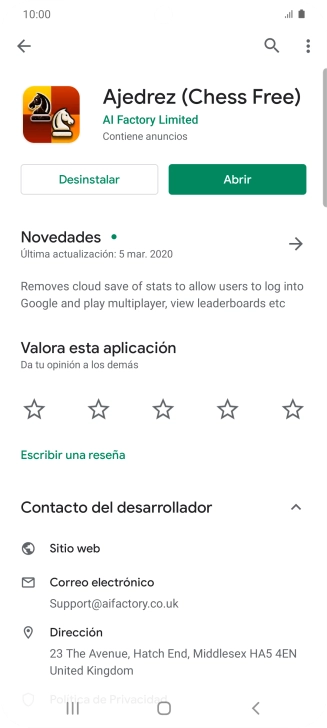 Pulsa Desinstalar.