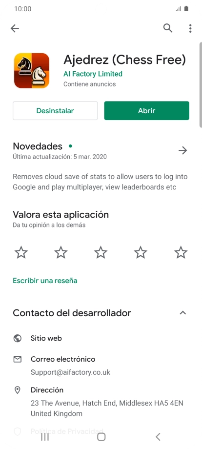 Pulsa Desinstalar.
