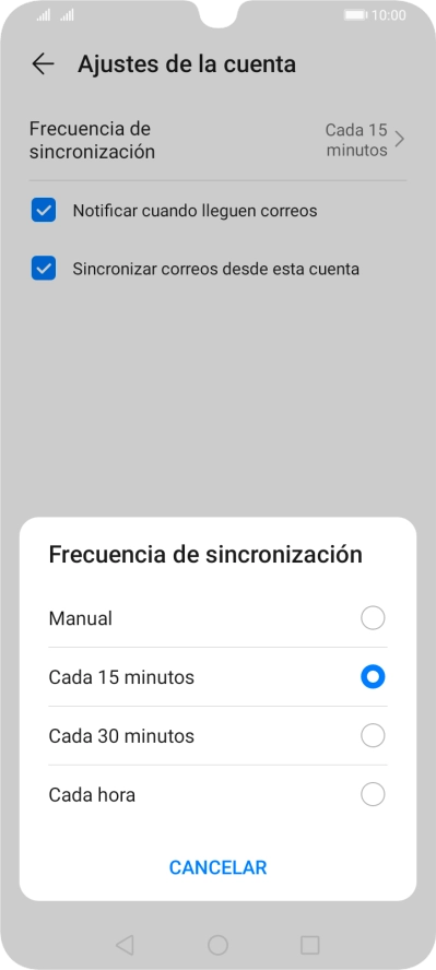 Pulsa el ajuste deseado.