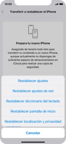Pulsa Restablecer ajustes.