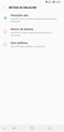Si seleccionas Precisión alta, el teléfono podrá encontrar tu posición exacta con ayuda de los satélites GPS, la red móvil y una red wifi cercana. El GPS por satélite requiere vista libre al cielo.