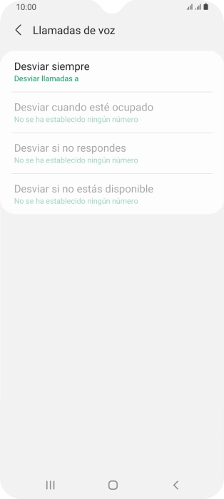 Pulsa el tipo de desvío deseado.