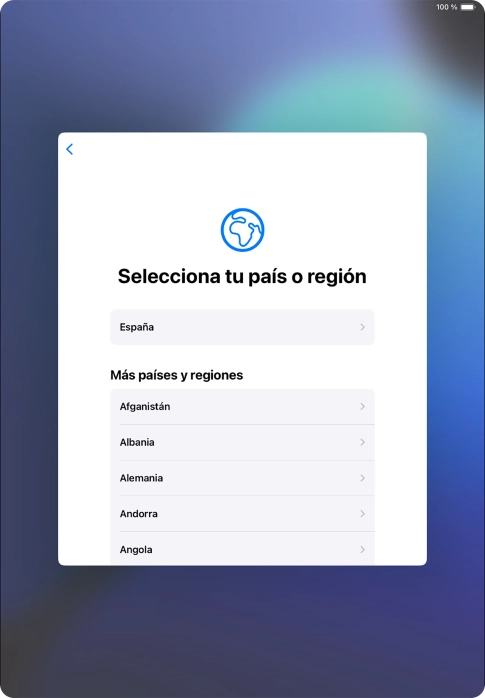 Pulsa el país o el área deseados.