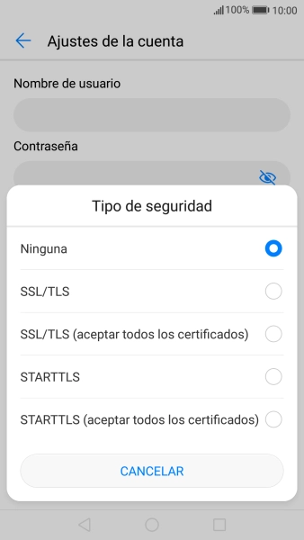 Pulsa Ninguna para desactivar la función.
