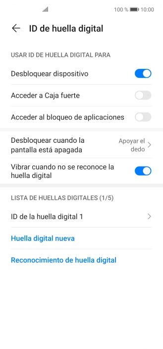 Pulsa  el indicador junto a los ajustes deseados para activarlos o desactivarlos.