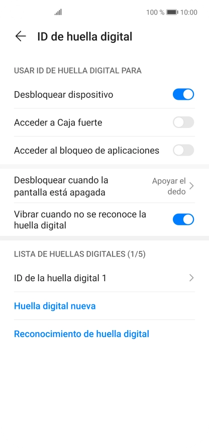 Pulsa  el indicador junto a los ajustes deseados para activarlos o desactivarlos.