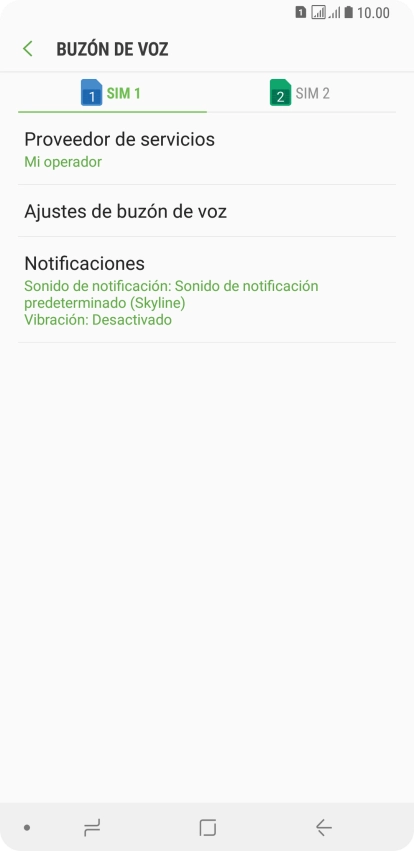 Pulsa la tarjeta SIM deseada.