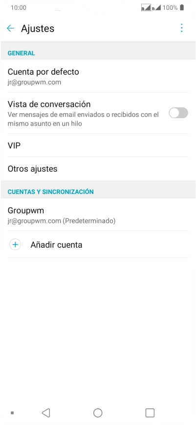 Pulsa la cuenta de correo electrónico deseada.