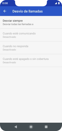 Pulsa el tipo de desvío deseado.