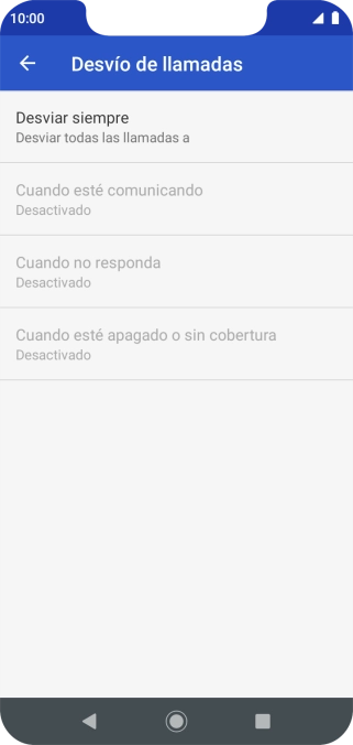 Pulsa el tipo de desvío deseado.