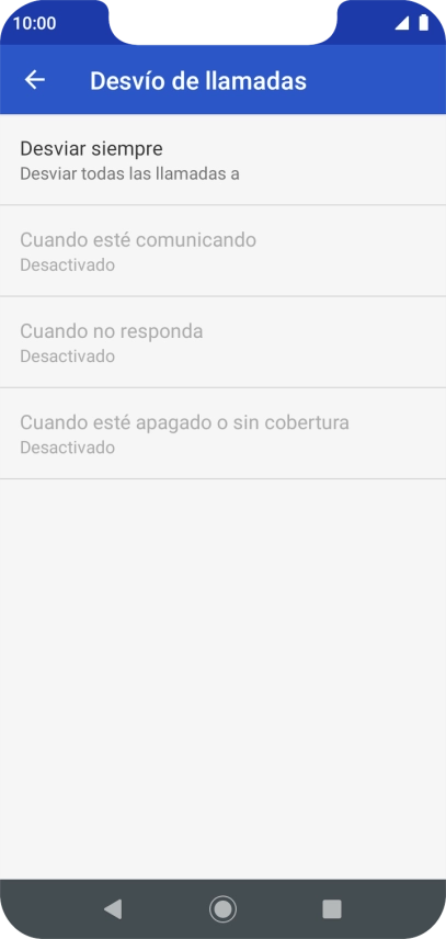 Pulsa el tipo de desvío deseado.