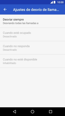Pulsa el tipo de desvío deseado.
