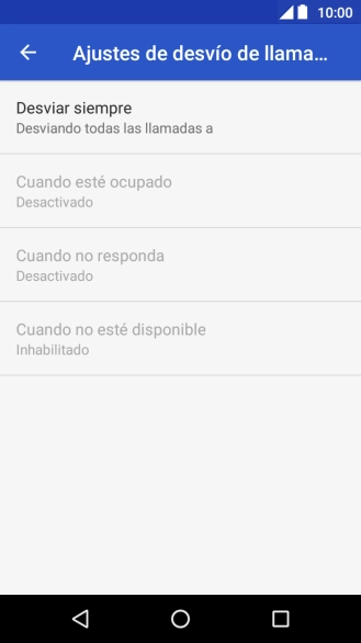 Pulsa el tipo de desvío deseado.
