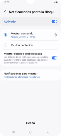 Pulsa los ajustes deseados para activarlos o desactivarlos.