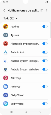 Pulsa el indicador junto a las apps deseadas para activar o desactivar la función.