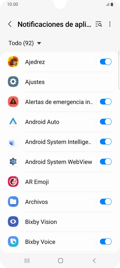 Pulsa el indicador junto a las apps deseadas para activar o desactivar la función.