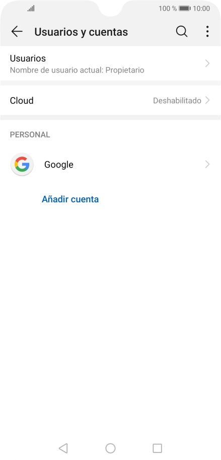 Pulsa la cuenta deseada.