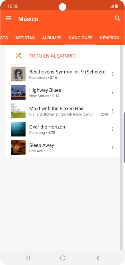 Pulsa el archivo de música deseado.