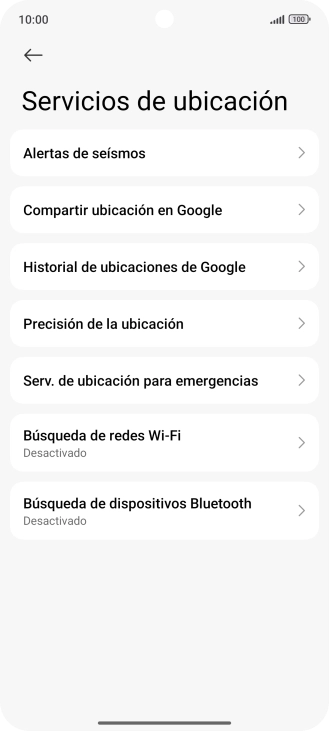 Pulsa Precisión de la ubicación.