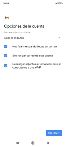 Si aparece en la pantalla esta imagen, tu cuenta de correo electrónico ha sido reconocida y configurada automáticamente. Sigue las indicaciones de la pantalla para introducir más información y terminar la configuración.