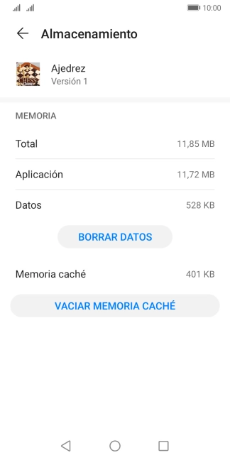 Pulsa VACIAR MEMORIA CACHÉ.