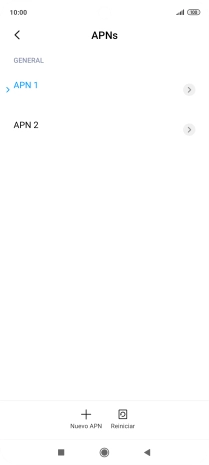 Pulsa en el campo junto a la conexión de datos para activarla.