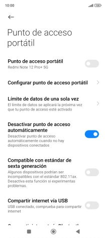 Pulsa Configurar punto de acceso portátil.