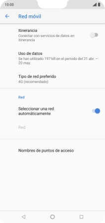 Pulsa Tipo de red preferido.