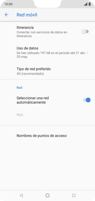 Pulsa Tipo de red preferido.